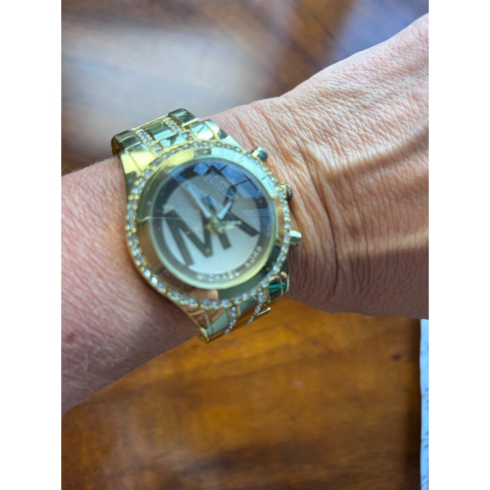 Michael Kors Ladies' Gold-Tone Stainless Steel Crystal-Accented Watch - Picture 7 of 7